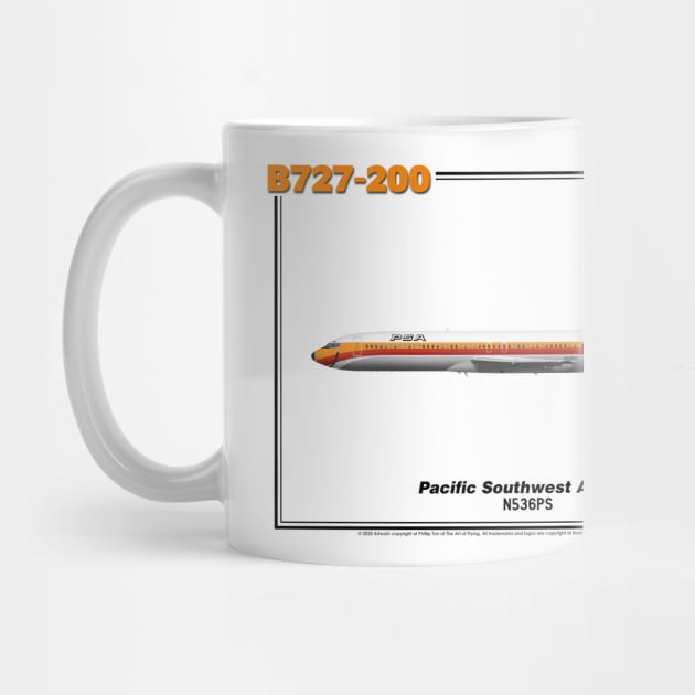 Boeing B727-200 - Pacific Southwest Airlines (Art Print) by TheArtofFlying